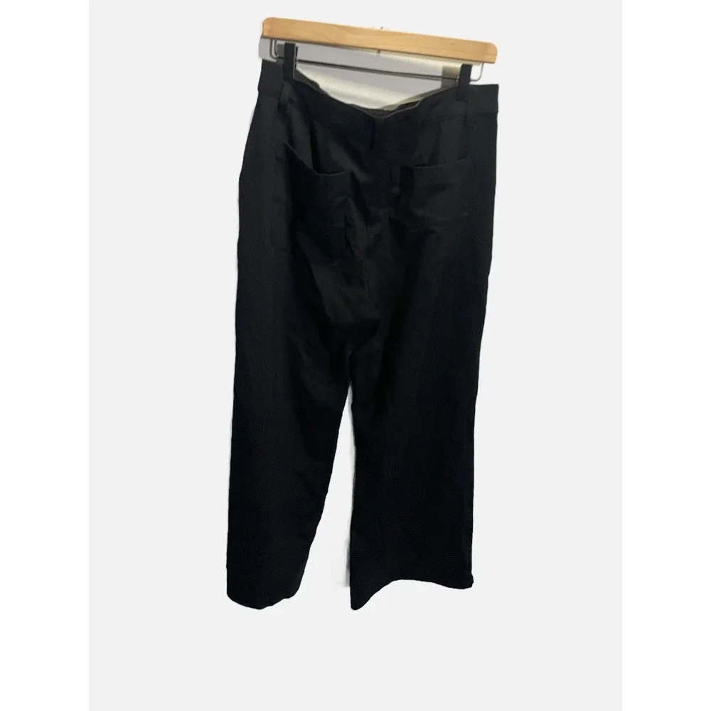 Wit‎ & Wisdom Whitney Wide Leg Pants Womens 12 Black Stretch Career Trousers